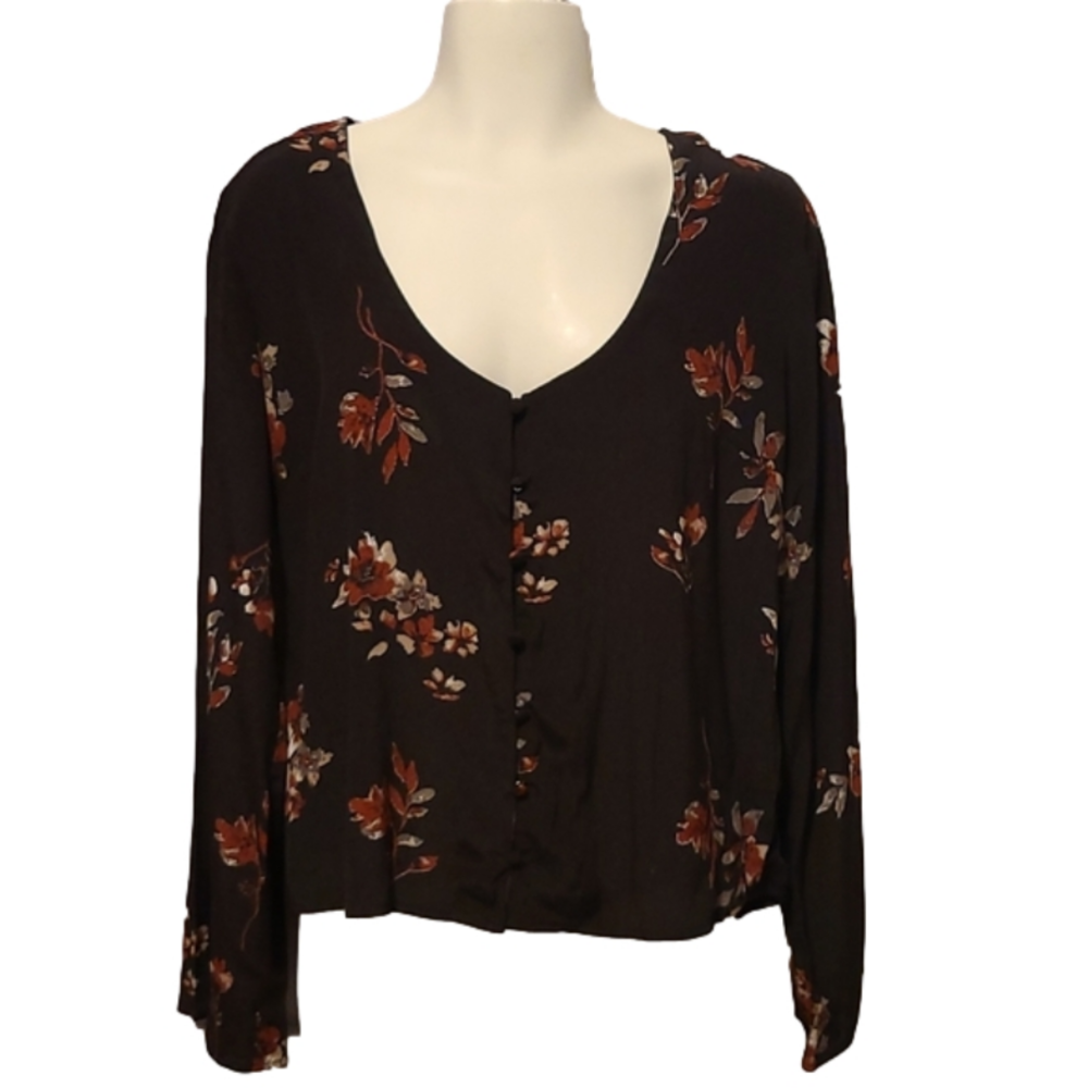 🍀Gentle Fawn Jenara Long Sleeve Button Up Blouse in Raisin Climbing Floral